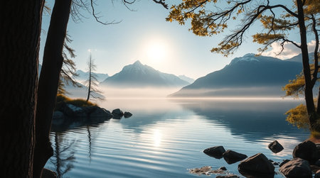 Lake Wakatipu, Queenstown, South Island, New Zealandの写真素材