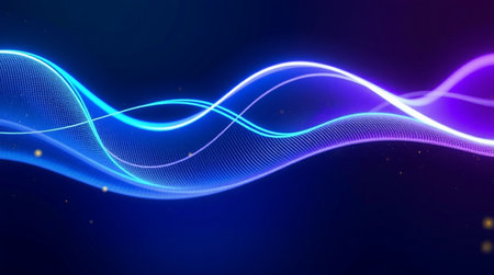 abstract blue background with glowing particles. 3d rendering.