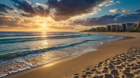 Sunset on the beach of Varadero, Cuba. Panoramaの写真素材