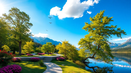 Lake Wanaka, New Zealand. Lake Wanaka is a lake in South Island, New Zealand.の写真素材