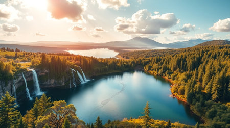 Beautiful panoramic aerial view of a national parkの写真素材