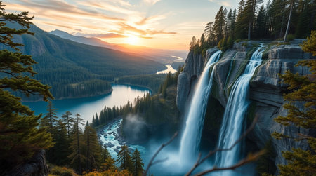 Waterfall in Canadaの写真素材