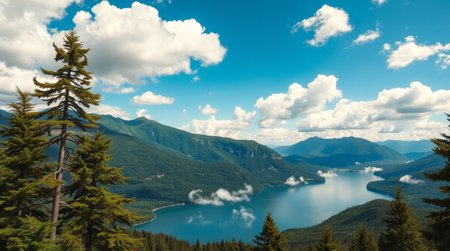 Panoramic view of Lake Tahoe, California, USA.の写真素材