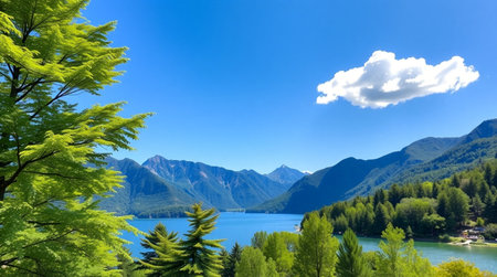 Lake Wakatipu, Queenstown, New Zealand. Beautiful nature background.