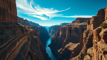 Horseshoe Bend in Colorado River Canyon National Park, USAの写真素材