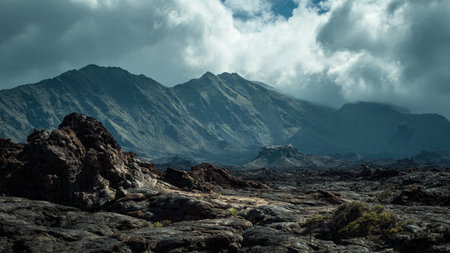 Volcanic landscape of Haleakala National Park, Maui, Hawaiiの写真素材