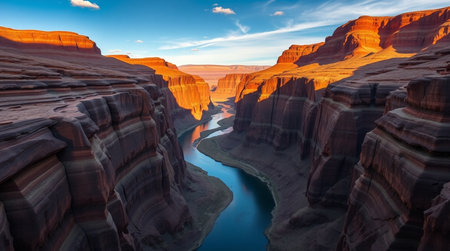 Panorama of Horseshoe Bend at sunset, Page, Arizonaの写真素材