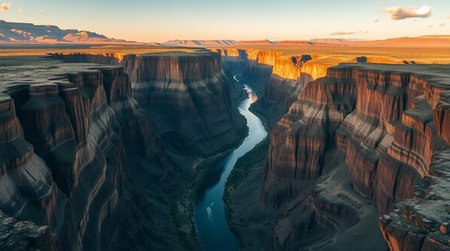 Horseshoe Bend at sunset in Page, Arizona, USAの写真素材