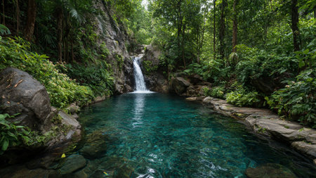 Waterfall in the deep forest of Thailand, Phu Soi Dao National Parkの写真素材