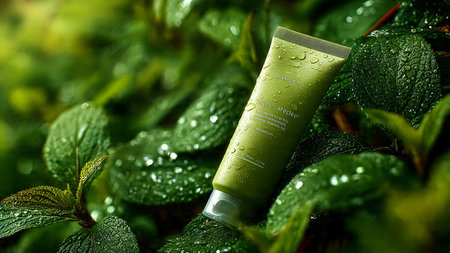 beauty spa medical skincare and cosmetic lotion cream serum oil mockup bottle packaging product on nature backgroundの写真素材