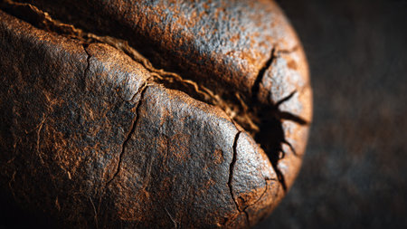 Coffee beans on a rustic background. Close-up.の写真素材