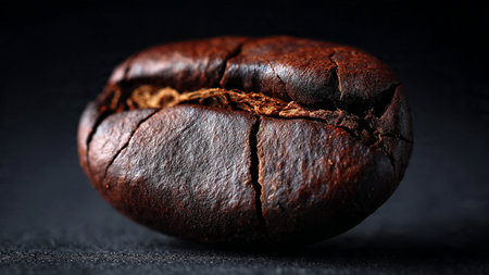 roasted coffee beans on a dark background, can be used as a background