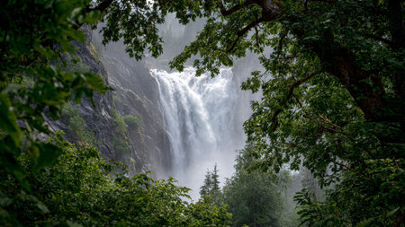 waterfall in the national park of british columbia