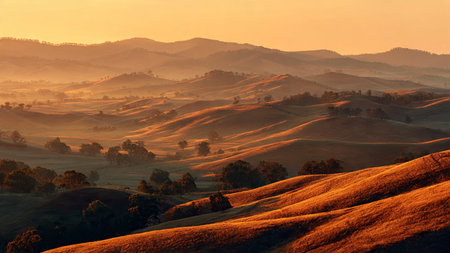 Sunrise over the hills