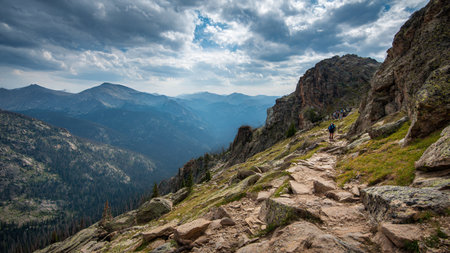 Hiking trail in Rocky Mountain National Park, Colorado, USA.