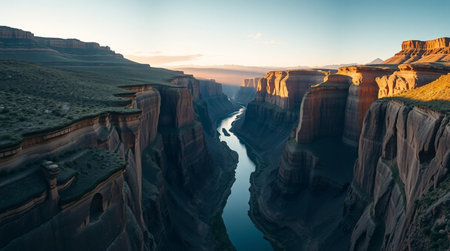 Sunset over the Colorado River in Canyonlands National Park, Utah, USAの写真素材