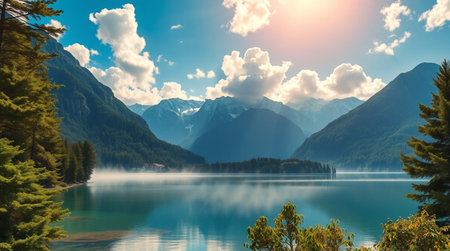 Mountain lake in the Alps, Austria, Europe. Beauty world.
