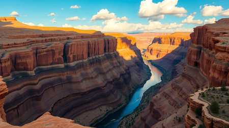 Panoramic view of the Colorado River in Canyonlands National Park, Utah, USAの写真素材
