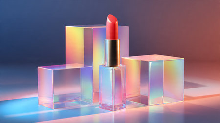 Lipstick on a dark background. 3d rendering. 3d illustrationの写真素材