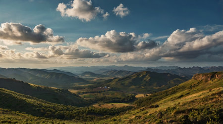 Beautiful landscape of mountains and sky with clouds. Crimea, Ukraineの写真素材
