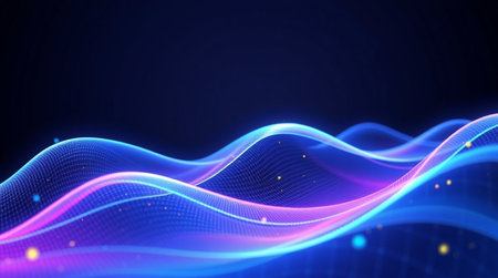 Abstract background with flowing particles. Futuristic wave. Vector illustration.