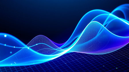 abstract blue wave background, 3d illustration, computer generated abstract background