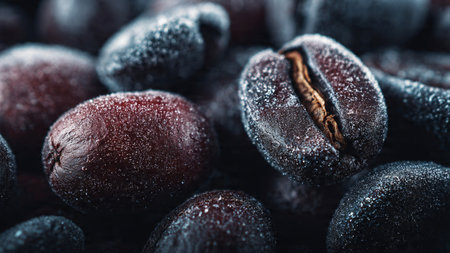 Coffee beans on a dark background. Close-up.の写真素材