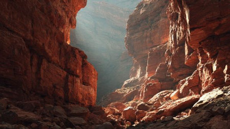 Wadi Rum Canyon, Red Rock Canyon, Jordan, Middle East