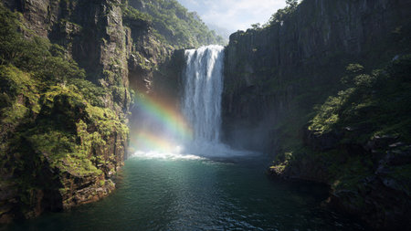 Waterfall in the south of the island of Madeira, Portugal
