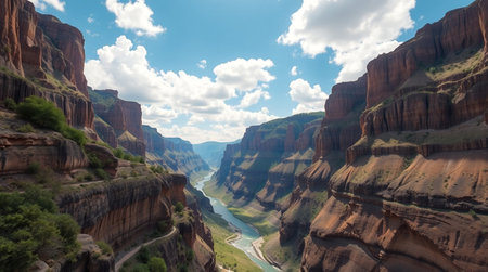 Panoramic view of the Horseshoe Bend in Utah