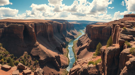 Panoramic view of the Colorado River in Canyonlands National Park, Utah, USAの写真素材
