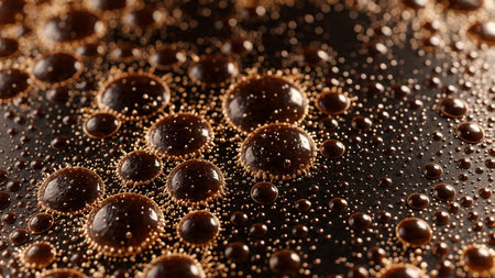 Close-up of chocolate drops on a black background. Macro.の写真素材