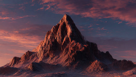 Mountain and sky. 3D illustration.の写真素材