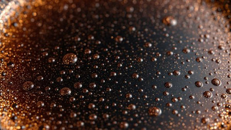 Water drops on a black background. Macro photography of water drops.の写真素材