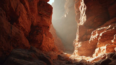 Beautiful view of the canyon in Petra, Jordan. 3D renderingの写真素材