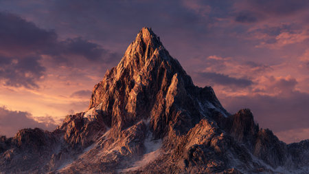 Panoramic view of the mountains at sunset, Dolomites, Italy