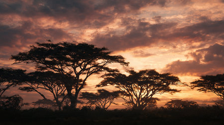 Sunset in Serengeti National Park, Tanzania, Africa