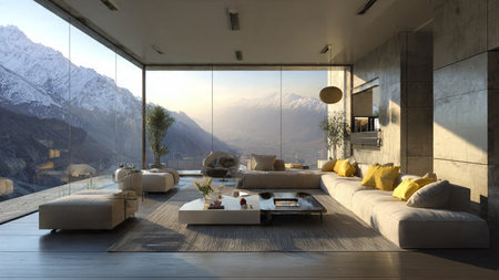 3d rendering of modern bright interiors Living room mockup computer digitally generated image