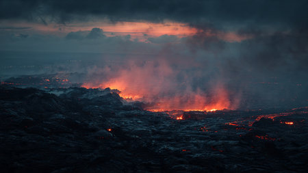 Kilauea Volcano in Hawaii Volcanoes National Park, Big Islandの写真素材