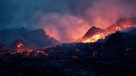 Volcanic eruption in the crater of Mount Etna, Sicily, Italyの写真素材