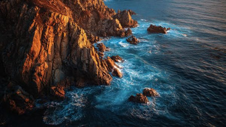 Coastline of Cabo da Roca at sunset, Portugal