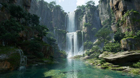Waterfall in the deep forest. Waterfall in deep forest.
