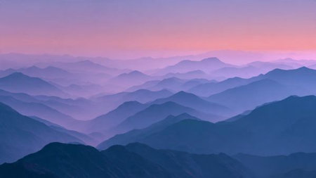 Sunset over the mountains. Landscape of the mountains.の写真素材