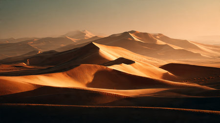 Desert landscape at sunset, Namib Naukluft National Park, Namibiaの写真素材