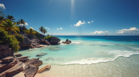 Anse Lazio beach at Seychelles - nature background