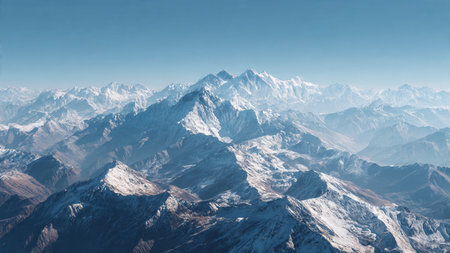 Snowy mountains. 3D rendering