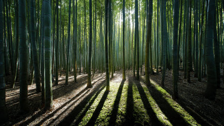 Bamboo forest in Arashiyama, Kyoto, Japan.の写真素材