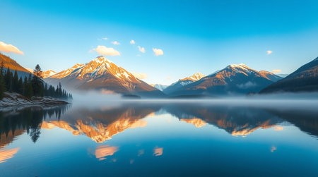 Mountains reflected in Lake Wakatipu, Queenstown, New Zealand