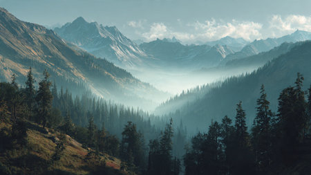 Brushstrokes give the water a sense of natural yet artistic movement.の写真素材