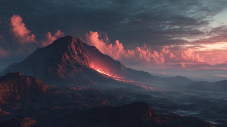 Towering forest trees viewed from above with scattered light.の写真素材